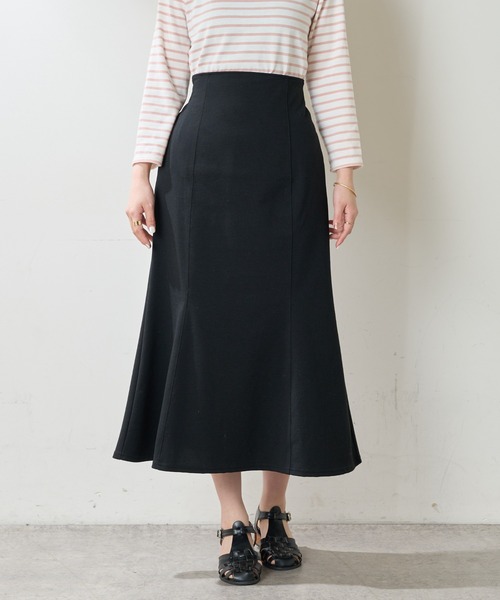 natural couture（ナチュラルクチュール）の「春の装いを軽やかに仕上げてくれる カットソーマーメイドスカート（スカート・レディース・ブラック/パープル/グレー/アイボリー・FREE）」の15枚目の写真