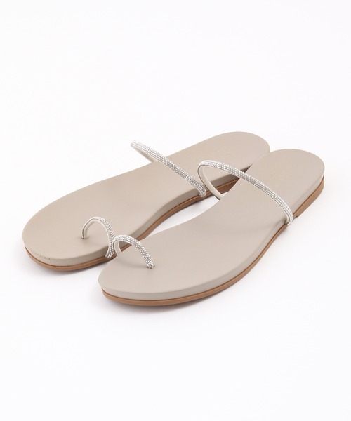 ROPE'（ロペ）の「ビジューストラップトングサンダル（サンダル・レディース・ブラック/ベージュ・36/37/36.5/37.5）」の3枚目の写真