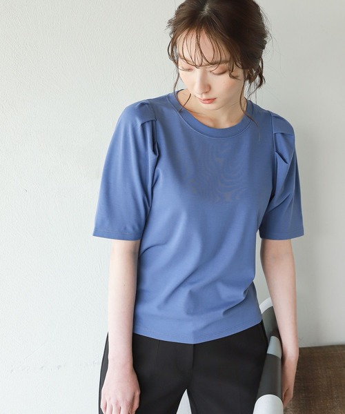 Andemiu(アンデミュウ)の「パワショルカットソー276684(Tシャツ/カットソー・レディース・ブラック/イエロー/ブルー/アイボリー/パープル・FREE)」の3枚目の写真