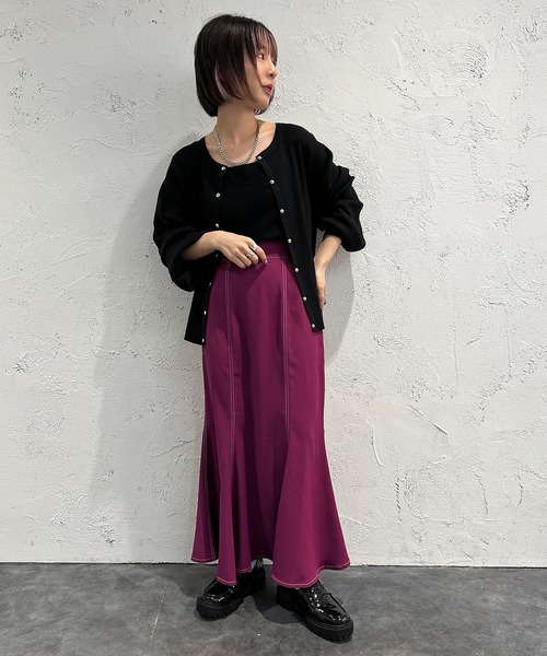 apres jour mignon（アプレジュールミニョン）の「袖ボリュームリブニットカーディガン【ZOZOTOWN限定アイテム】（ニット/セーター・レディース・グリーン/ブラック/アイボリー/イエロー/ピンク・X-LARGE/フリー）」の16枚目の写真