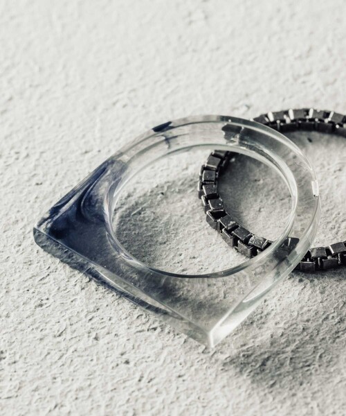 and cloud(アンドクラウド)の「Haze Marble Set Chain Ring(リング・レディース・グレー/ネイビー・17号/15号/11号/13号)」の4枚目の写真