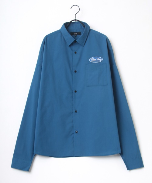 Lazar（ラザル）の「別注 Oversize Broad Patch Shirt/オーバーサイズ ブロード ワッペン刺繍 ムジ ストライプ レギュラーカラーシャツ（シャツ/ブラウス・メンズ・ホワイト/ベージュ/ブルー/ホワイト系その他/ブルー系その他/ブルー系その他2/ブルー系その他3・M/L）」の14枚目の写真