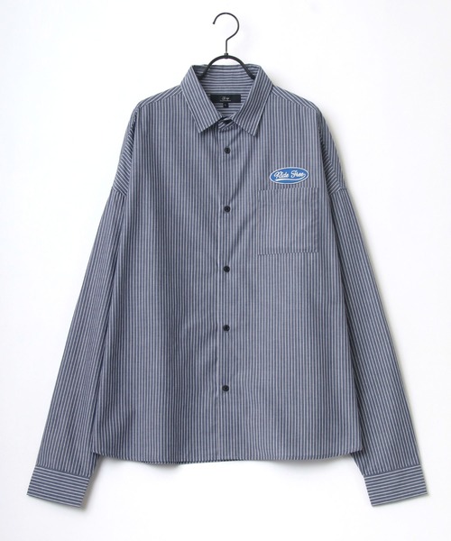 Lazar（ラザル）の「別注 Oversize Broad Patch Shirt/オーバーサイズ ブロード ワッペン刺繍 ムジ ストライプ レギュラーカラーシャツ（シャツ/ブラウス・メンズ・ホワイト/ベージュ/ブルー/ホワイト系その他/ブルー系その他/ブルー系その他2/ブルー系その他3・M/L）」の12枚目の写真