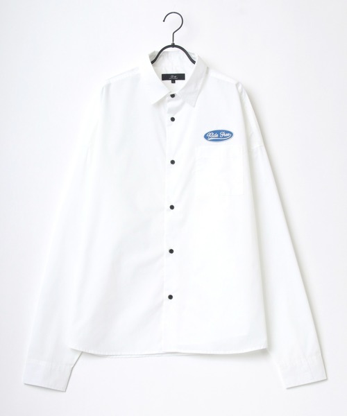 Lazar（ラザル）の「別注 Oversize Broad Patch Shirt/オーバーサイズ ブロード ワッペン刺繍 ムジ ストライプ レギュラーカラーシャツ（シャツ/ブラウス・メンズ・ホワイト/ベージュ/ブルー/ホワイト系その他/ブルー系その他/ブルー系その他2/ブルー系その他3・M/L）」の21枚目の写真