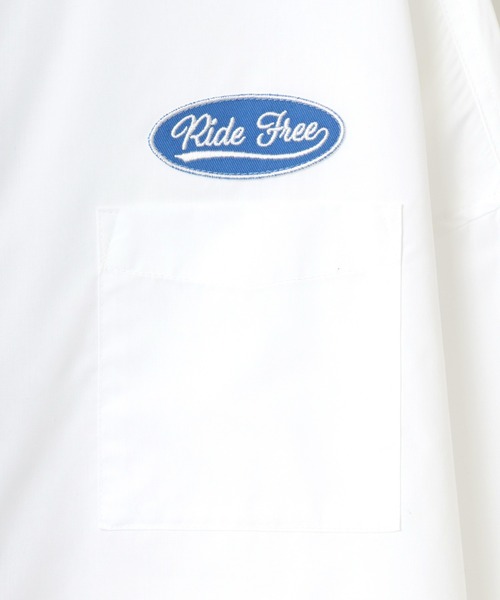 Lazar（ラザル）の「別注 Oversize Broad Patch Shirt/オーバーサイズ ブロード ワッペン刺繍 ムジ ストライプ レギュラーカラーシャツ（シャツ/ブラウス・メンズ・ホワイト/ベージュ/ブルー/ホワイト系その他/ブルー系その他/ブルー系その他2/ブルー系その他3・M/L）」の19枚目の写真