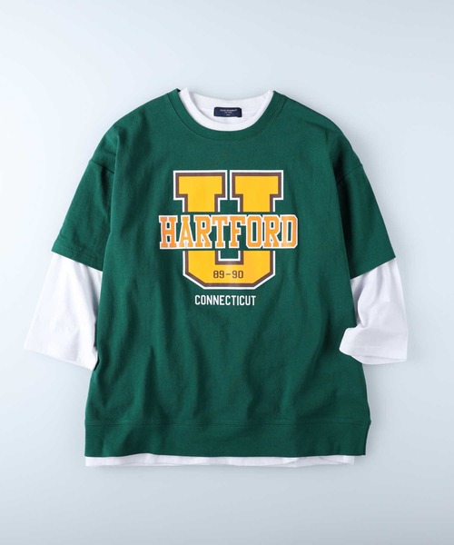 BACK NUMBER（バックナンバー）の「【BACK NUMBER】プリント７分レイヤード（Tシャツ/カットソー・メンズ・グリーン/グレー/オフホワイト・M/L/XL）」の8枚目の写真