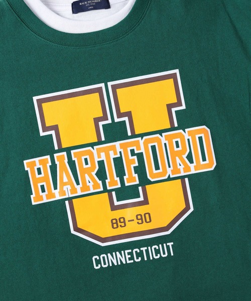 BACK NUMBER（バックナンバー）の「【BACK NUMBER】プリント７分レイヤード（Tシャツ/カットソー・メンズ・グリーン/グレー/オフホワイト・M/L/XL）」の15枚目の写真