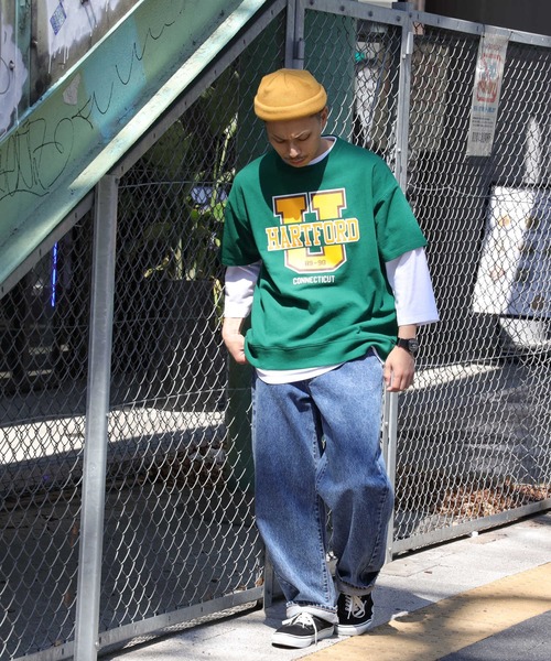 BACK NUMBER（バックナンバー）の「【BACK NUMBER】プリント７分レイヤード（Tシャツ/カットソー・メンズ・グリーン/グレー/オフホワイト・M/L/XL）」の17枚目の写真