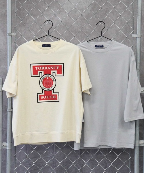 BACK NUMBER（バックナンバー）の「【BACK NUMBER】プリント７分レイヤード（Tシャツ/カットソー・メンズ・グリーン/グレー/オフホワイト・M/L/XL）」の19枚目の写真