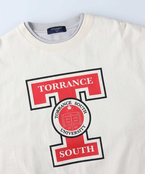 BACK NUMBER（バックナンバー）の「【BACK NUMBER】プリント７分レイヤード（Tシャツ/カットソー・メンズ・グリーン/グレー/オフホワイト・M/L/XL）」の21枚目の写真