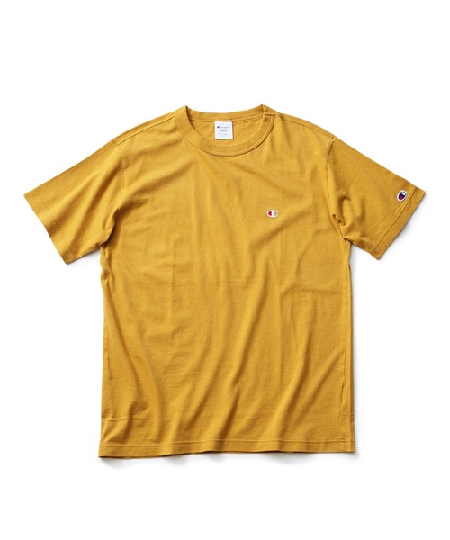 Champion(チャンピオン)の「【CHAMPION/チャンピオン】ブランドベストセラーアイテム 定番の無地 ワンポイントブランドロゴ入り スタンダードシルエット ユニセックスサイジング ベーシック半袖Tシャツ カットソー(Tシャツ/カットソー・メンズ・イエロー/ブラック/ホワイト/パープル/オレンジ/ベージュ/ダークグリーン/ネイビー/ライトグリーン/ライトベージュ・LARGE/MEDIUM/SMALL/X-LARGE/XX-LARGE)」の3枚目の写真