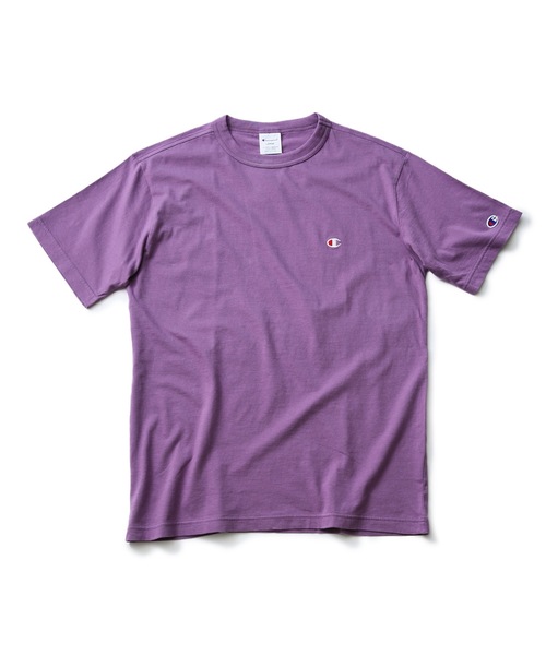 Champion(チャンピオン)の「【CHAMPION/チャンピオン】ブランドベストセラーアイテム 定番の無地 ワンポイントブランドロゴ入り スタンダードシルエット ユニセックスサイジング ベーシック半袖Tシャツ カットソー(Tシャツ/カットソー・メンズ・イエロー/ブラック/ホワイト/パープル/オレンジ/ベージュ/ダークグリーン/ネイビー/ライトグリーン/ライトベージュ・LARGE/MEDIUM/SMALL/X-LARGE/XX-LARGE)」の8枚目の写真