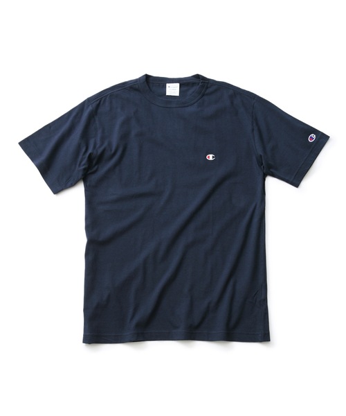 Champion(チャンピオン)の「【CHAMPION/チャンピオン】ブランドベストセラーアイテム 定番の無地 ワンポイントブランドロゴ入り スタンダードシルエット ユニセックスサイジング ベーシック半袖Tシャツ カットソー(Tシャツ/カットソー・メンズ・イエロー/ブラック/ホワイト/パープル/オレンジ/ベージュ/ダークグリーン/ネイビー/ライトグリーン/ライトベージュ・LARGE/MEDIUM/SMALL/X-LARGE/XX-LARGE)」の7枚目の写真