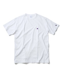 【CHAMPION/チャンピオン】ブランドベストセラーアイテム 定番の無地 ワンポイントブランドロゴ入り スタンダードシルエット ユニセックスサイジング ベーシック半袖Tシャツ カットソー