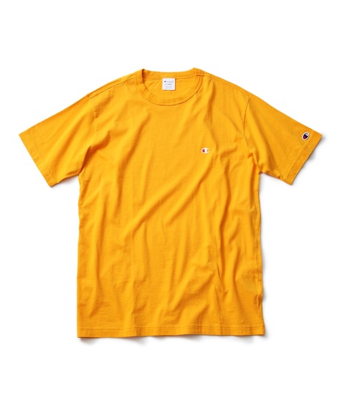 Champion(チャンピオン)の「【CHAMPION/チャンピオン】ブランドベストセラーアイテム 定番の無地 ワンポイントブランドロゴ入り スタンダードシルエット ユニセックスサイジング ベーシック半袖Tシャツ カットソー(Tシャツ/カットソー・メンズ・イエロー/ブラック/ホワイト/パープル/オレンジ/ベージュ/ダークグリーン/ネイビー/ライトグリーン/ライトベージュ・LARGE/MEDIUM/SMALL/X-LARGE/XX-LARGE)」の9枚目の写真