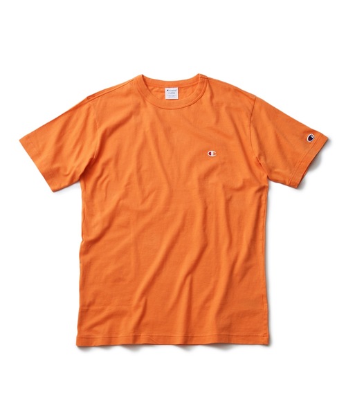 Champion(チャンピオン)の「【CHAMPION/チャンピオン】ブランドベストセラーアイテム 定番の無地 ワンポイントブランドロゴ入り スタンダードシルエット ユニセックスサイジング ベーシック半袖Tシャツ カットソー(Tシャツ/カットソー・メンズ・イエロー/ブラック/ホワイト/パープル/オレンジ/ベージュ/ダークグリーン/ネイビー/ライトグリーン/ライトベージュ・LARGE/MEDIUM/SMALL/X-LARGE/XX-LARGE)」の10枚目の写真