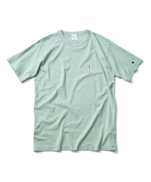 Champion(チャンピオン)の「【CHAMPION/チャンピオン】ブランドベストセラーアイテム 定番の無地 ワンポイントブランドロゴ入り スタンダードシルエット ユニセックスサイジング ベーシック半袖Tシャツ カットソー(Tシャツ/カットソー・メンズ・イエロー/ブラック/ホワイト/パープル/オレンジ/ベージュ/ダークグリーン/ネイビー/ライトグリーン/ライトベージュ・LARGE/MEDIUM/SMALL/X-LARGE/XX-LARGE)」の6枚目の写真