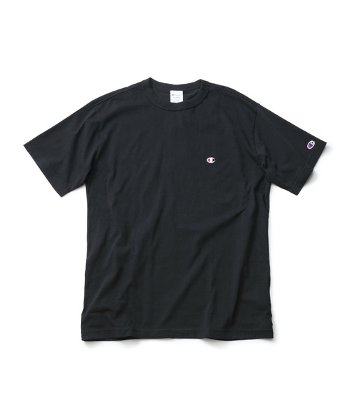 Champion(チャンピオン)の「【CHAMPION/チャンピオン】ブランドベストセラーアイテム 定番の無地 ワンポイントブランドロゴ入り スタンダードシルエット ユニセックスサイジング ベーシック半袖Tシャツ カットソー(Tシャツ/カットソー・メンズ・イエロー/ブラック/ホワイト/パープル/オレンジ/ベージュ/ダークグリーン/ネイビー/ライトグリーン/ライトベージュ・LARGE/MEDIUM/SMALL/X-LARGE/XX-LARGE)」の1枚目の写真
