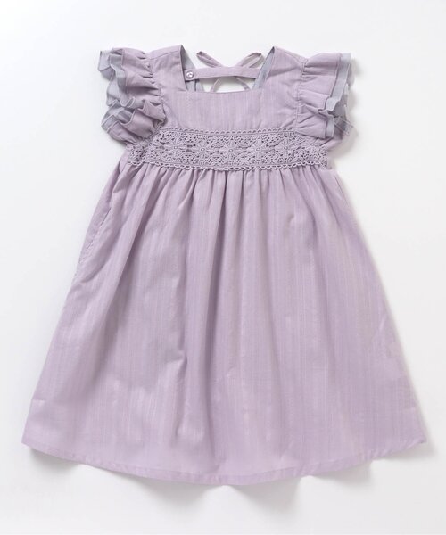 apres les cours（アプレレクール）の「バックリボンワンピース（ワンピース・キッズ・ラベンダー/キナリ/グリーン・90/80/100/130/120/140/110）」の6枚目の写真