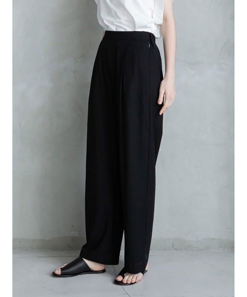 enchainement（アンシェヌマン）の「Cotton Wide Pants（その他パンツ・レディース・ブラック/ダークブラウン・フリー）」の2枚目の写真
