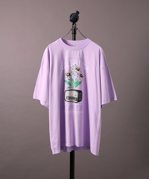 re_k by JUNRED（レクバイジュンレッド）の「【 re_k by JUNRED 】マローズレコードレトロデイジー半袖Tシャツ（Tシャツ/カットソー・メンズ・パープル/ホワイト/ミント・S/L/M）」の3枚目の写真