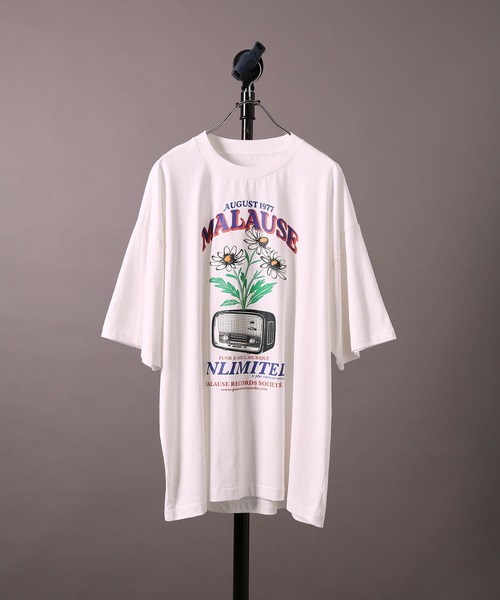 re_k by JUNRED（レクバイジュンレッド）の「【 re_k by JUNRED 】マローズレコードレトロデイジー半袖Tシャツ（Tシャツ/カットソー・メンズ・パープル/ホワイト/ミント・S/L/M）」の2枚目の写真