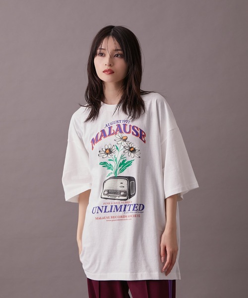 re_k by JUNRED（レクバイジュンレッド）の「【 re_k by JUNRED 】マローズレコードレトロデイジー半袖Tシャツ（Tシャツ/カットソー・メンズ・パープル/ホワイト/ミント・S/L/M）」の21枚目の写真