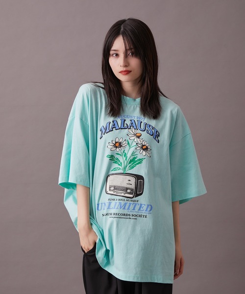 re_k by JUNRED（レクバイジュンレッド）の「【 re_k by JUNRED 】マローズレコードレトロデイジー半袖Tシャツ（Tシャツ/カットソー・メンズ・パープル/ホワイト/ミント・S/L/M）」の10枚目の写真