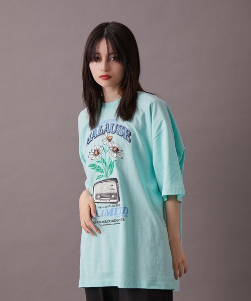 re_k by JUNRED（レクバイジュンレッド）の「【 re_k by JUNRED 】マローズレコードレトロデイジー半袖Tシャツ（Tシャツ/カットソー・メンズ・パープル/ホワイト/ミント・S/L/M）」の4枚目の写真