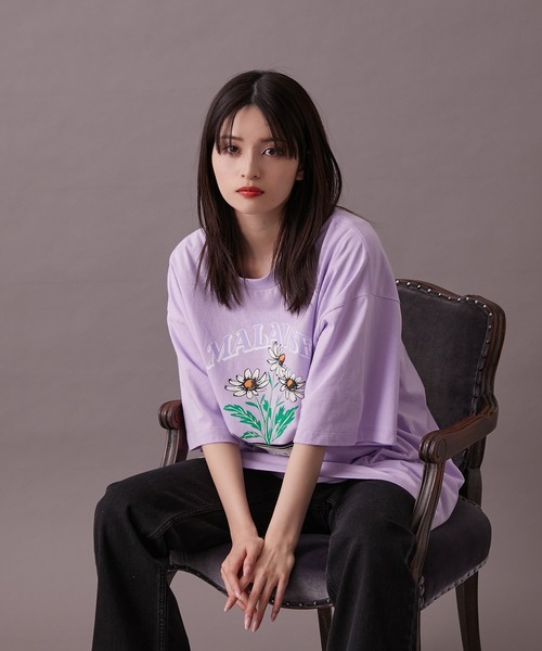 re_k by JUNRED（レクバイジュンレッド）の「【 re_k by JUNRED 】マローズレコードレトロデイジー半袖Tシャツ（Tシャツ/カットソー・メンズ・パープル/ホワイト/ミント・S/L/M）」の22枚目の写真