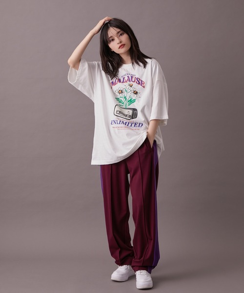 re_k by JUNRED（レクバイジュンレッド）の「【 re_k by JUNRED 】マローズレコードレトロデイジー半袖Tシャツ（Tシャツ/カットソー・メンズ・パープル/ホワイト/ミント・S/L/M）」の14枚目の写真