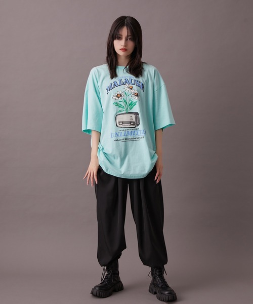 re_k by JUNRED（レクバイジュンレッド）の「【 re_k by JUNRED 】マローズレコードレトロデイジー半袖Tシャツ（Tシャツ/カットソー・メンズ・パープル/ホワイト/ミント・S/L/M）」の11枚目の写真