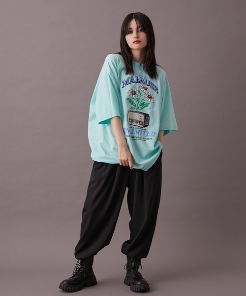 re_k by JUNRED（レクバイジュンレッド）の「【 re_k by JUNRED 】マローズレコードレトロデイジー半袖Tシャツ（Tシャツ/カットソー・メンズ・パープル/ホワイト/ミント・S/L/M）」の5枚目の写真