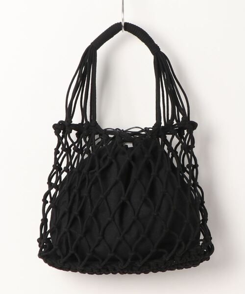 RAGEBLUE（レイジブルー）の「マクラメハンドバッグ（ハンドバッグ・レディース・ブラック/ベージュ・FREE）」の9枚目の写真