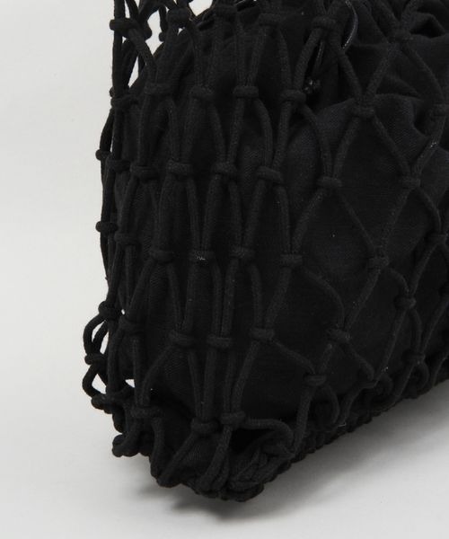 RAGEBLUE（レイジブルー）の「マクラメハンドバッグ（ハンドバッグ・レディース・ブラック/ベージュ・FREE）」の8枚目の写真