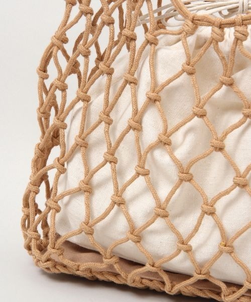 RAGEBLUE（レイジブルー）の「マクラメハンドバッグ（ハンドバッグ・レディース・ブラック/ベージュ・FREE）」の4枚目の写真