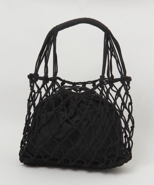 RAGEBLUE（レイジブルー）の「マクラメハンドバッグ（ハンドバッグ・レディース・ブラック/ベージュ・FREE）」の16枚目の写真