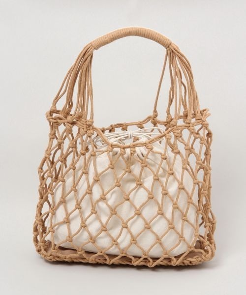 RAGEBLUE（レイジブルー）の「マクラメハンドバッグ（ハンドバッグ・レディース・ブラック/ベージュ・FREE）」の17枚目の写真