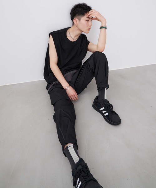 AIVER（アイバー）の「AIVER　16/-ウォッシュ天竺N/S TEE（Tシャツ/カットソー・メンズ・グレイッシュブルー/ブラック/ホワイト/チャコールグレー・LARGE/MEDIUM/SMALL）」の13枚目の写真