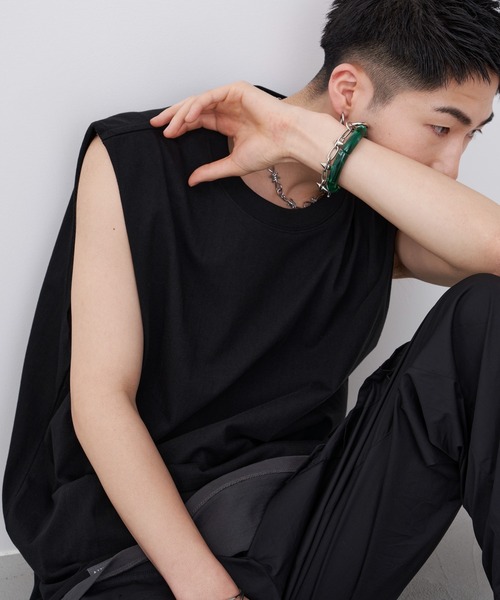 AIVER（アイバー）の「AIVER　16/-ウォッシュ天竺N/S TEE（Tシャツ/カットソー・メンズ・グレイッシュブルー/ブラック/ホワイト/チャコールグレー・LARGE/MEDIUM/SMALL）」の14枚目の写真