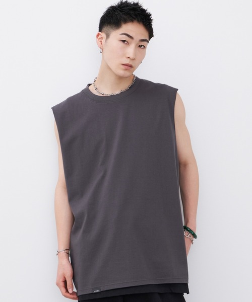 AIVER（アイバー）の「AIVER　16/-ウォッシュ天竺N/S TEE（Tシャツ/カットソー・メンズ・グレイッシュブルー/ブラック/ホワイト/チャコールグレー・LARGE/MEDIUM/SMALL）」の15枚目の写真