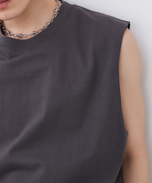 AIVER（アイバー）の「AIVER　16/-ウォッシュ天竺N/S TEE（Tシャツ/カットソー・メンズ・グレイッシュブルー/ブラック/ホワイト/チャコールグレー・LARGE/MEDIUM/SMALL）」の16枚目の写真