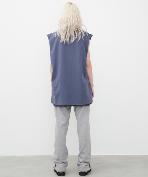 AIVER（アイバー）の「AIVER　16/-ウォッシュ天竺N/S TEE（Tシャツ/カットソー・メンズ・グレイッシュブルー/ブラック/ホワイト/チャコールグレー・LARGE/MEDIUM/SMALL）」の8枚目の写真