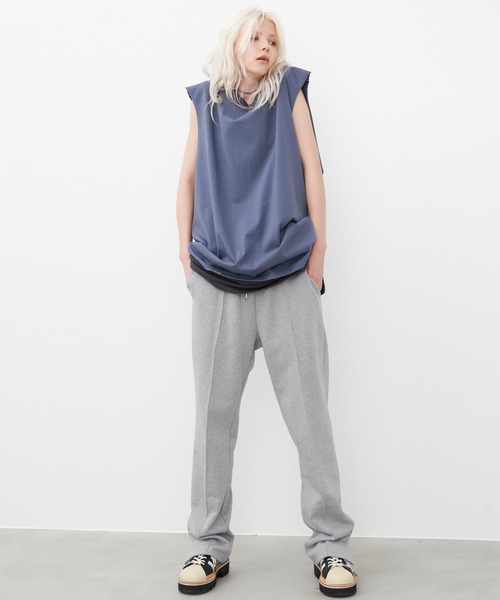 AIVER（アイバー）の「AIVER　16/-ウォッシュ天竺N/S TEE（Tシャツ/カットソー・メンズ・グレイッシュブルー/ブラック/ホワイト/チャコールグレー・LARGE/MEDIUM/SMALL）」の6枚目の写真