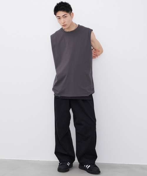 AIVER（アイバー）の「AIVER　16/-ウォッシュ天竺N/S TEE（Tシャツ/カットソー・メンズ・グレイッシュブルー/ブラック/ホワイト/チャコールグレー・LARGE/MEDIUM/SMALL）」の17枚目の写真