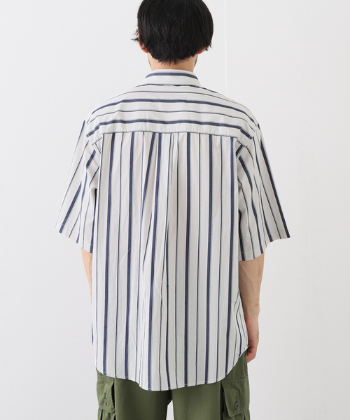 EDIFICE（エディフィス）の「クロスステッチ 半袖ストライプ ボタンダウンシャツ（シャツ/ブラウス・メンズ・グレー系その他/ブルー系その他・MEDIUM/LARGE）」の6枚目の写真