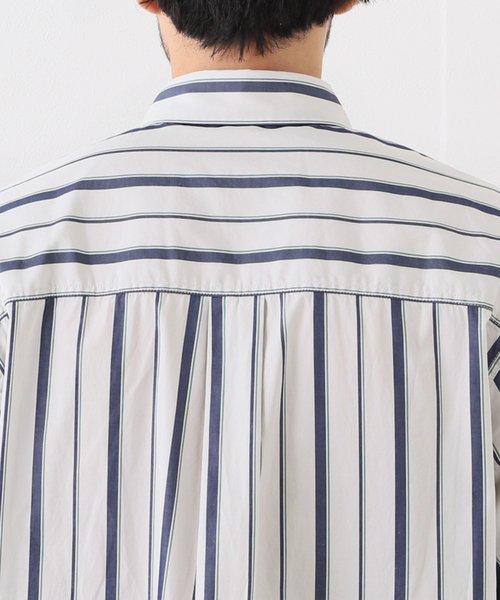 EDIFICE（エディフィス）の「クロスステッチ 半袖ストライプ ボタンダウンシャツ（シャツ/ブラウス・メンズ・グレー系その他/ブルー系その他・MEDIUM/LARGE）」の8枚目の写真