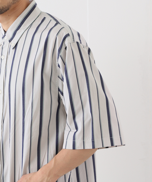 EDIFICE（エディフィス）の「クロスステッチ 半袖ストライプ ボタンダウンシャツ（シャツ/ブラウス・メンズ・グレー系その他/ブルー系その他・MEDIUM/LARGE）」の10枚目の写真