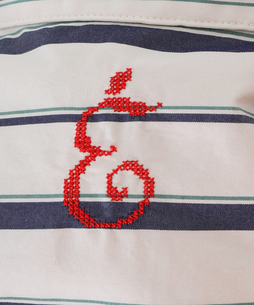 EDIFICE（エディフィス）の「クロスステッチ 半袖ストライプ ボタンダウンシャツ（シャツ/ブラウス・メンズ・グレー系その他/ブルー系その他・MEDIUM/LARGE）」の14枚目の写真