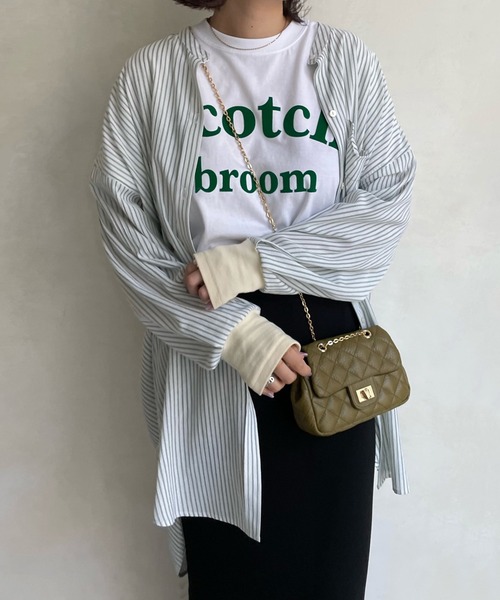 DouDou(ドゥドゥ)の「袖リブストライプシャツ(シャツ/ブラウス・レディース・ピンク/グリーン/ベージュ・FREE)」の18枚目の写真